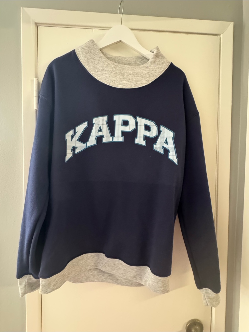 Kappa Navy Blue Mockneck with Gray Trim